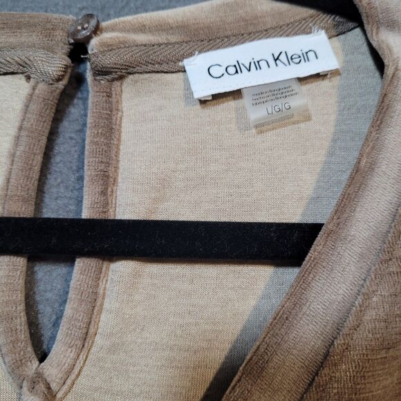 Calvin Klein Womens Jumpsuit Velour Drawstring Waist Pockets V Neck - Picture 5 of 5